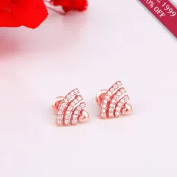 GIVA Love is Everywhere 92.5 Sterling Silver Always Connected Stud Earrings in Rose Gold-Plating-image-52