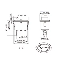 ROCKER SWITCH KCD105-Oval two-foot red-024-A image 2