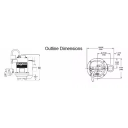 Dayton 1 HP Single Phase Effluent Pump, 3BB85 image 2