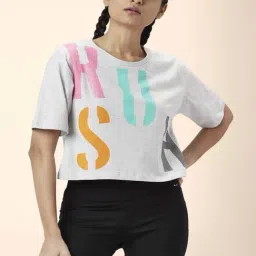 Ajile by Pantaloons Grey Cotton Graphic Print Sports Top-picture-30