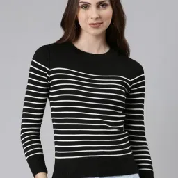 SHOWOFF Black Striped Top-image-51