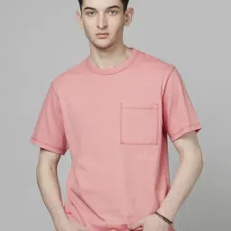 celio* Mauve Cotton Regular Fit T-Shirt-image-76
