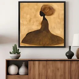 999Store Gold-Toned & Brown Jazz Musician Canvas Wall Art image 3