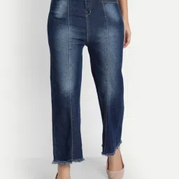 Angelfab Dark Blue Cotton Relaxed Fit High Rise Jeans-image-64