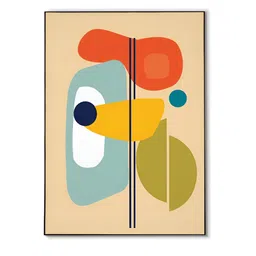 nestroots Orange & Blue 1 Piece Canvas Abstract Wall Paintings image 5