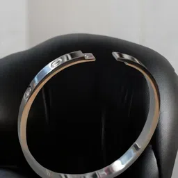 gems guru Stylish Silver Kada Bracelet comfortable, Lightweight, Oxidized Finish image 4