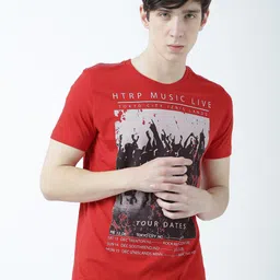 Huetrap Men Red Printed Round Neck T-shirt-picture-23
