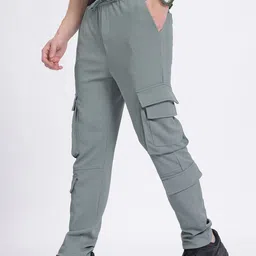 glitchez Men Textured Trial Relaxed Cargo Trousers image 3