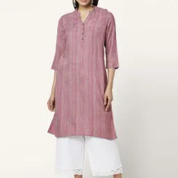 Rangmanch by Pantaloons Pink Printed Straight Kurta-image-26