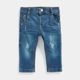 Mothercare Kids Dark Blue Distressed Jeans-picture-11