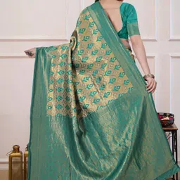 AAVEE Ethnic Motifs Zari Art Silk Banarasi Saree image 2