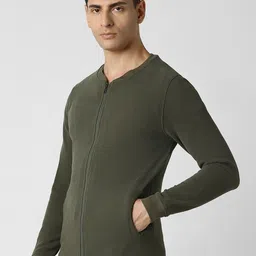 van heusen V Dot Men Solid Mock Collar Sweatshirt image 3