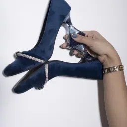 Shoetopia Women's Blue Casual Pumps-image-14