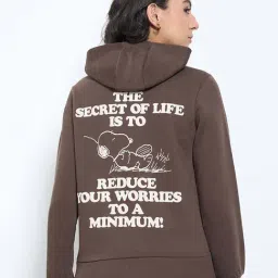 Sf Jeans By Pantaloons Brown Loose Fit Printed Hoodie image 2