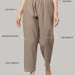 Kryptic Black & Brown Cotton Relaxed Fit Printed Lounge Pants - Pack of 2 image 4