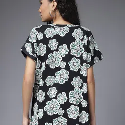 House Of Zelena Floral Print Flutter Sleeve Cotton Top image 4