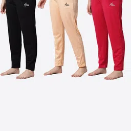 FIT N FAME Women Pack of 3 Mid-Rise Cotton Pyjamas-image-73