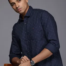 Louis Philippe Jeans Slim Fit Opaque Printed Pure Cotton Casual Shirt-image-34