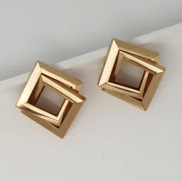 FIMBUL Gold-Plated Square Shaped Drop Earrings-image-55