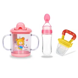 Chinmay Kids Straw Feeding Sipper Anti Spill for Kids Fruit Feeder And Soother - Made of Food-Grade Material, 100% free of BPA  (Pink-Pink-Yellow)-picture-20