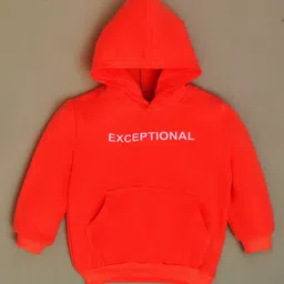 Kiwi Cotton Knit Full Sleeves Exceptional Text Printed Light Winter Hooded Sweatshirt - Red-image-44