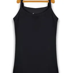 Kiddopanti Pack Of 5 Sleeveless Solid Slips - Black image 3