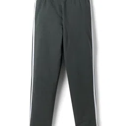 Adidas Kids Cotton Knit Full Length Track Pant With Tape Detailing & Logo Print - Green image 3