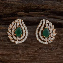 Kushal's Fashion Jewellery Rhodium Gold-Plated Party Zircon Contemporary Studs Earrings-picture-21