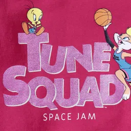 Babyhug Full Sleeves Cotton Knit SPACE JAM Sweatshirt with Foil Print - Maroon image 3