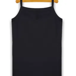 Kiddopanti Pack Of 5 Sleeveless Solid Slips - Black image 4