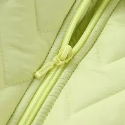 Babyhug Woven Full Sleeves Padded Hooded Coat with Quilted Design & Star Patch Detailing - Light Green image 3
