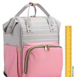 fab n funky Multifunctional Waterproof Diaper Backpack - Pink image 3