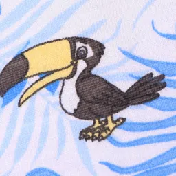 Babyhug Single Jersey Knit Mid Thigh Shorts With Bird & Leaf Print - White image 3