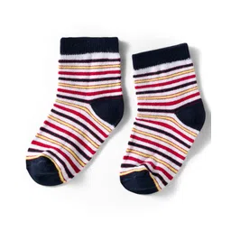 cute walk by babyhug Cutewalk by Babyhug Ankle Length Anti Bacterial Socks With Stripes Pack Of 5 - Multicolour image 4