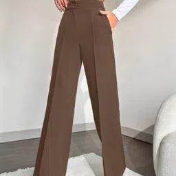 COVZ Women Smart High-Rise Easy Wash Pleated Trousers-picture-40