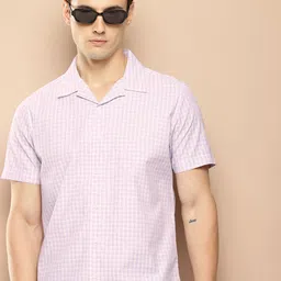 encore by INVICTUS Grid Tattersall Checks Casual Shirt-image-13