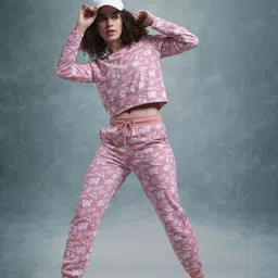 The Roadster Lifestyle Co. Printed Pure Cotton Sweatshirt and Joggers-image-3