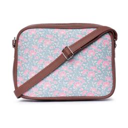 ZOUK Chettinad Florals Blue Printed Cross Body Bag-picture-13