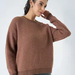 Honey By Pantaloons Brown Loose Fit Sweater image 3