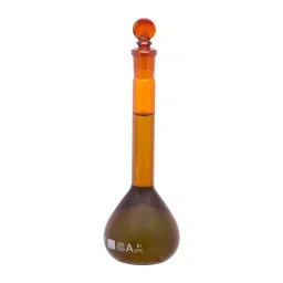 Supertek 50 ml Class A Volumetric Flask with NABL Certificate, Amber Color, 73.418.0050-picture-25