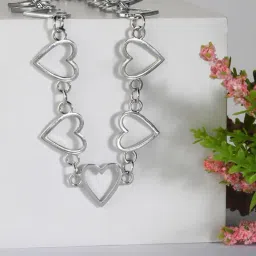 ToniQ Silver-Plated Heart Choker Necklace for Women-image-20