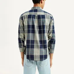 Levi's Navy Cotton Slim Fit Checks Shirt image 2