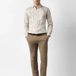 Van Heusen Beige Cotton Slim Fit Printed Shirt image 5