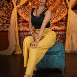 cke CHANDERKASH Women Relaxed Straight Leg Straight Fit Cotton Pleated Trousers image 2