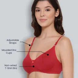 Lyra Red Cotton T-Shirt Bra image 3
