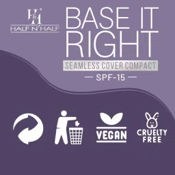 Half N Half Base It Right Seamless Cover Compact Powder with SPF 15 Vanilla Rose-01 - 20 gm image 5