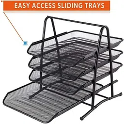 4square Metal Sliding Trays Magazine Holder image 2