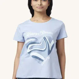 Dreamz by Pantaloons Blue Cotton Graphic Print T-Shirt-picture-10