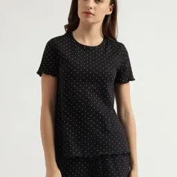 United Colors of Benetton Black Cotton Printed Top Shorts Set-image-2