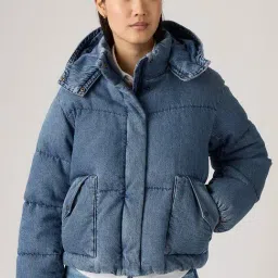 Levi's Blue Cotton Regular Fit Quilted Jacket image 3